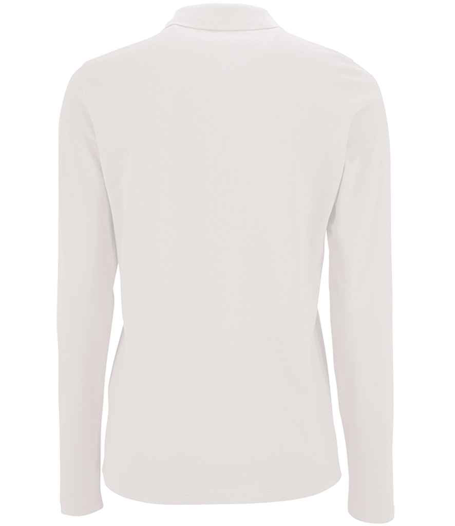 SOL'S Ladies Perfect Long Sleeve Piqué Polo Shirt White