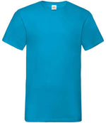 Fruit of the Loom V Neck Value T-Shirt Azure