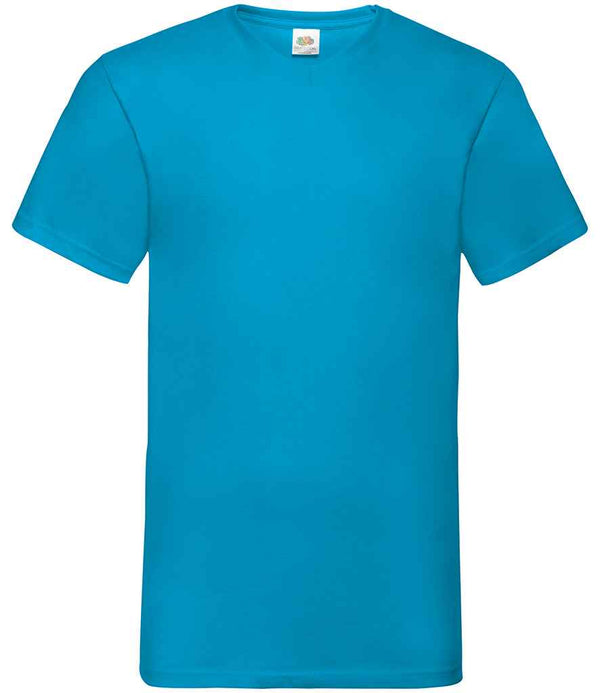Fruit of the Loom V Neck Value T-Shirt Azure