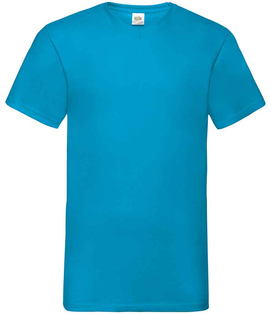 Fruit of the Loom V Neck Value T-Shirt Azure