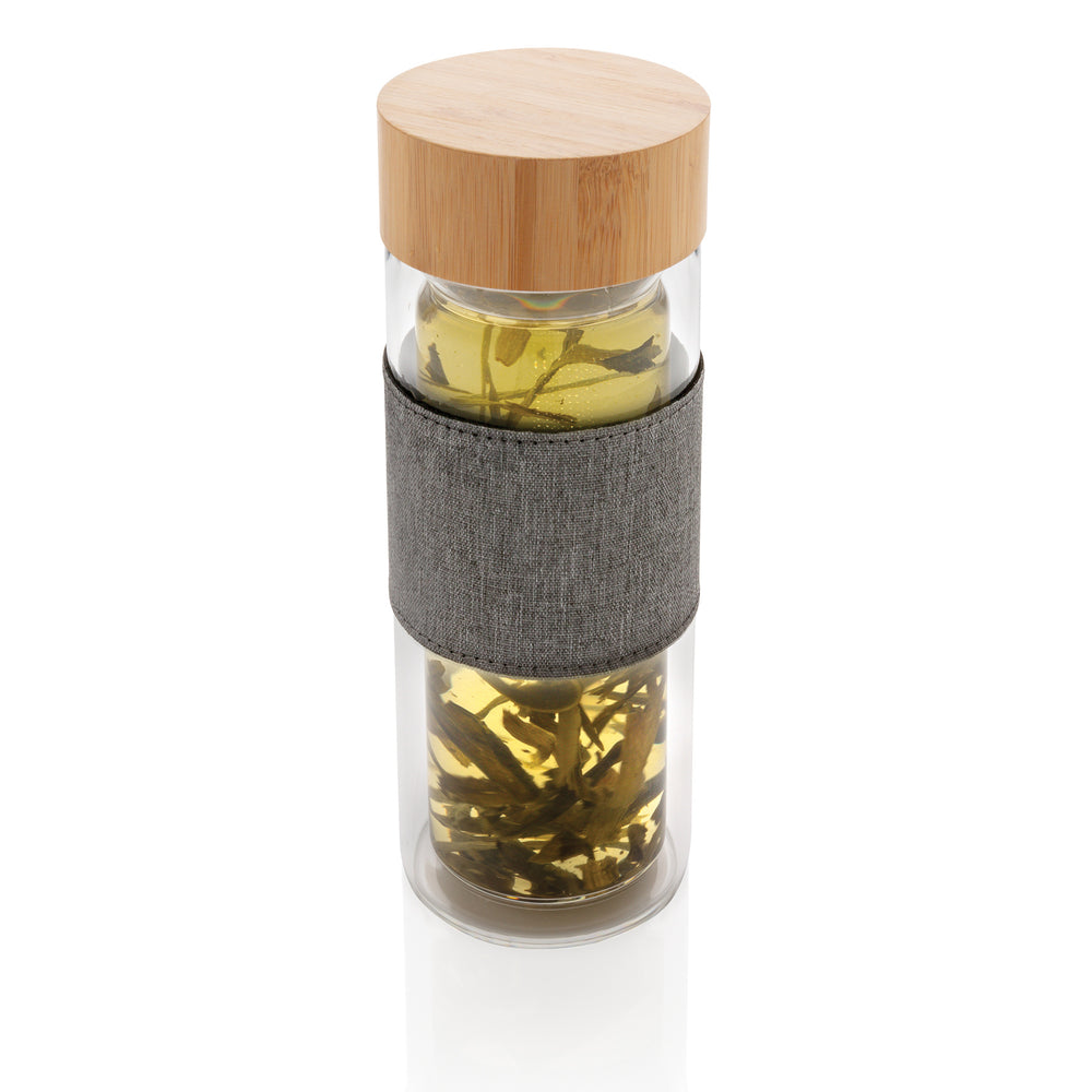 Branded Impact double wall borosilicate glass bottle