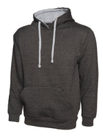 Branded Contrast Hooded Sweatshirt