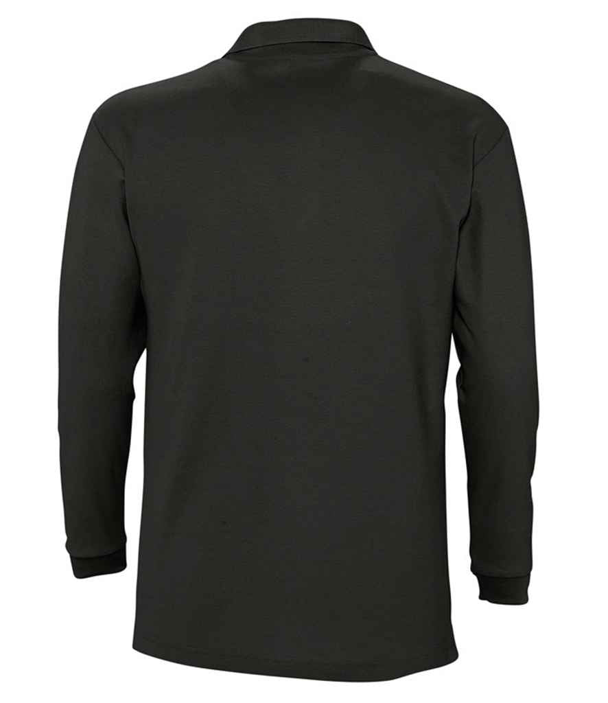 SOL'S Winter II Long Sleeve Cotton Piqué Polo Shirt Black