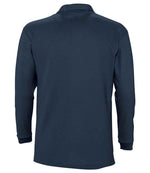 SOL'S Winter II Long Sleeve Cotton Piqué Polo Shirt Navy