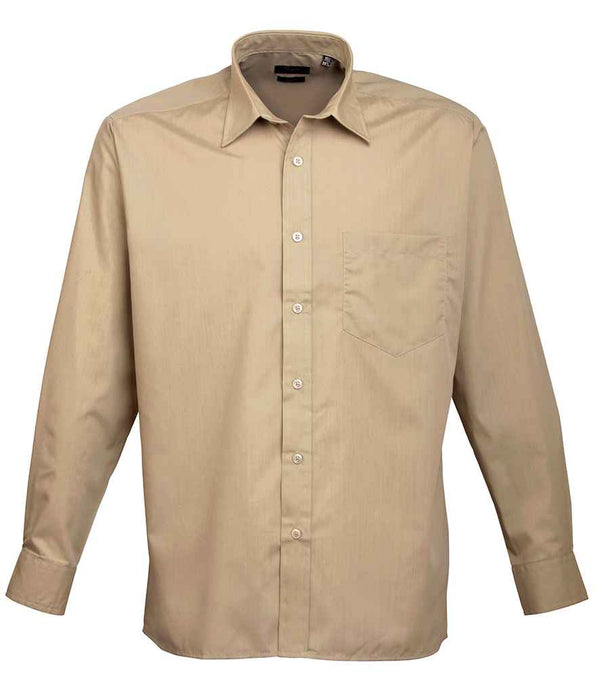 Premier Long Sleeve Poplin Shirt Khaki