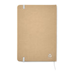 Branded A5 recycled notebook 80 lined with elastic strap