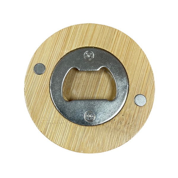 Branded Bamboo Bottle Opener with Fridge Magnet