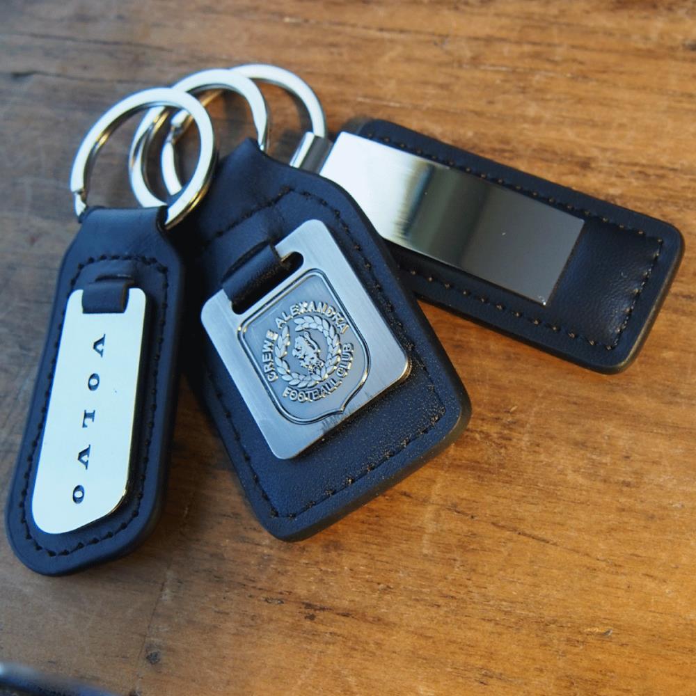Leather Effect Keyring (Soft Enamel Infill)