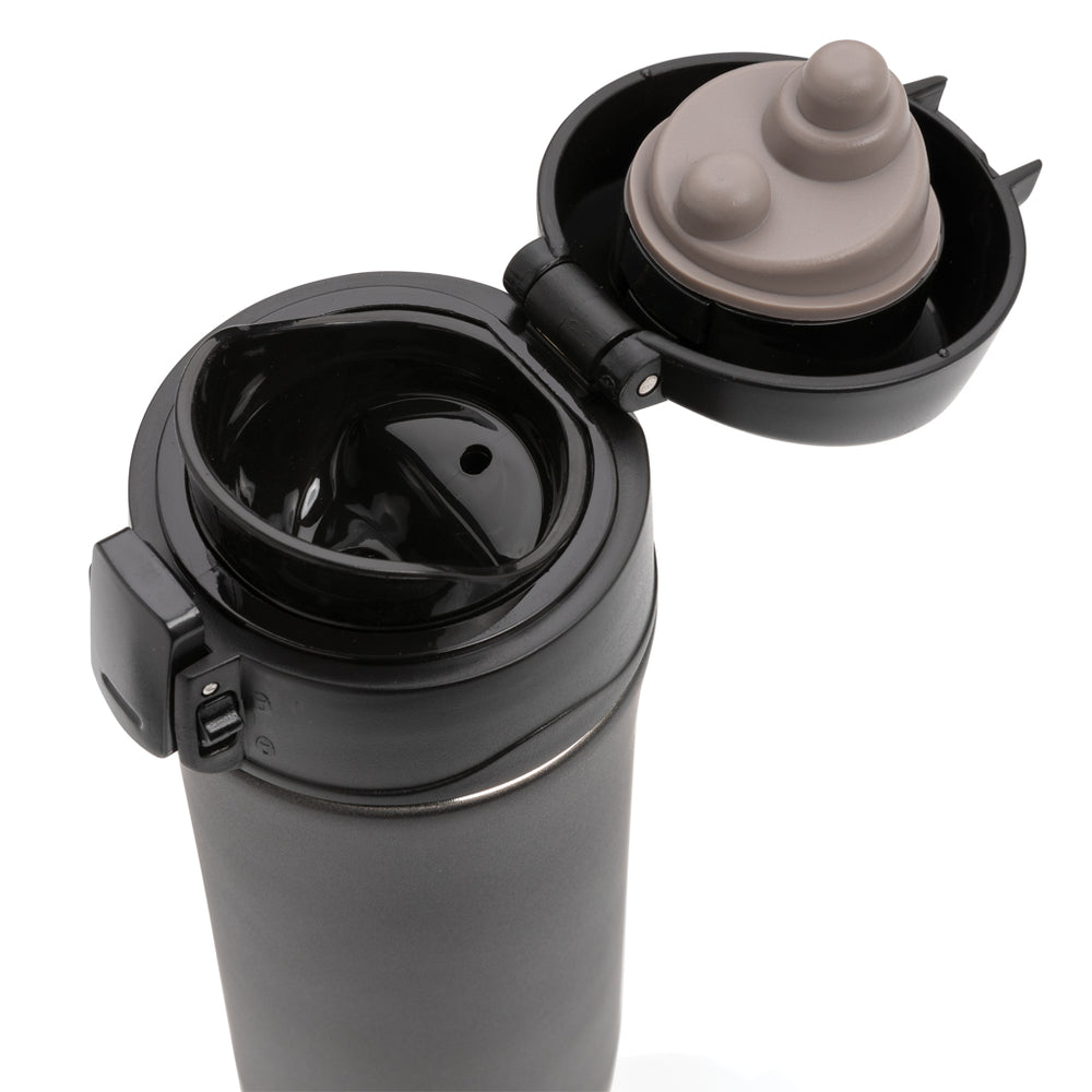 Branded Metallic easy lock vacuum mug