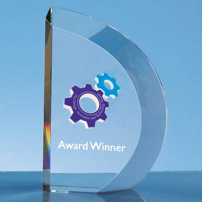 15.5cm Optical Crystal Facet Standing Curve Award