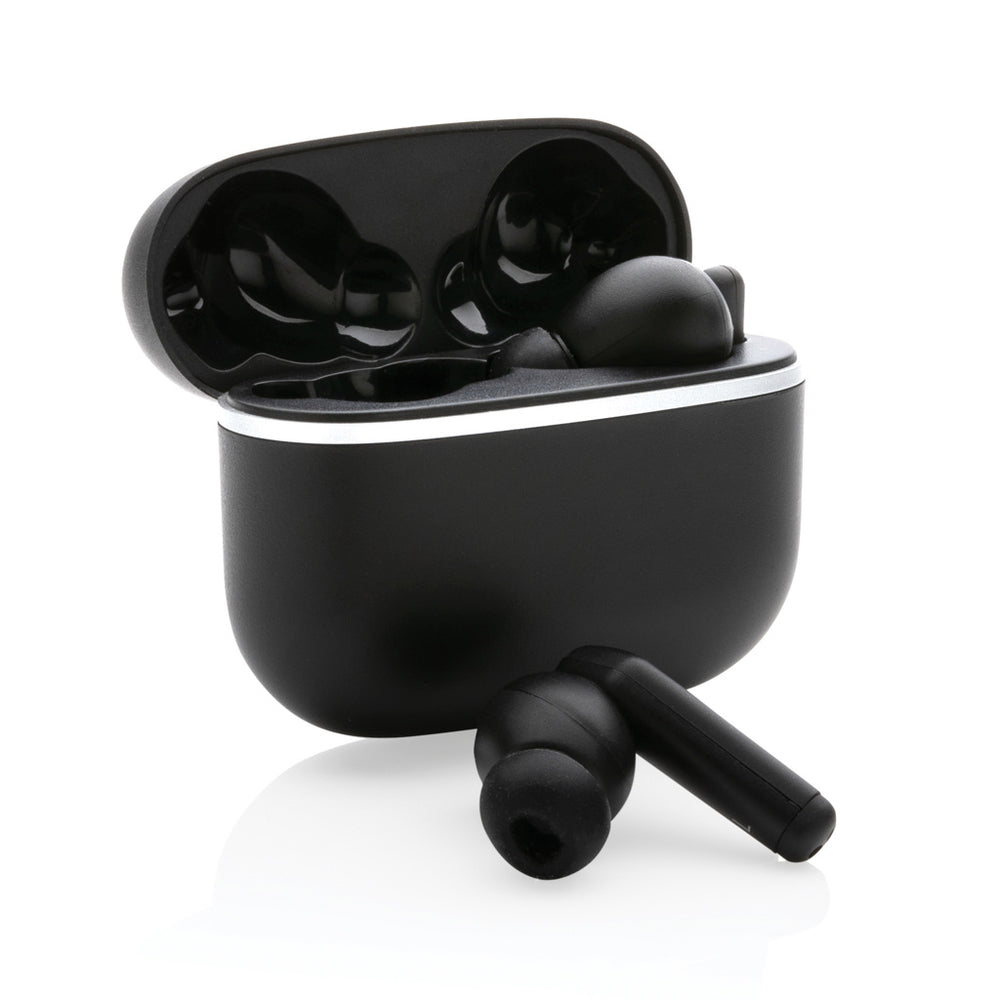 Branded RCS recycled plastic Swiss Peak TWS earbuds 2.0