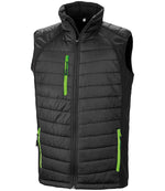Result Genuine Recycled Compass Padded Gilet Black/Lime Green