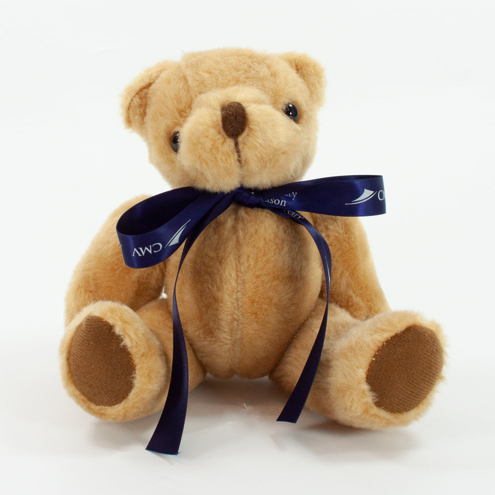 Bow Bear II 20cm Honey Jointed Bear
