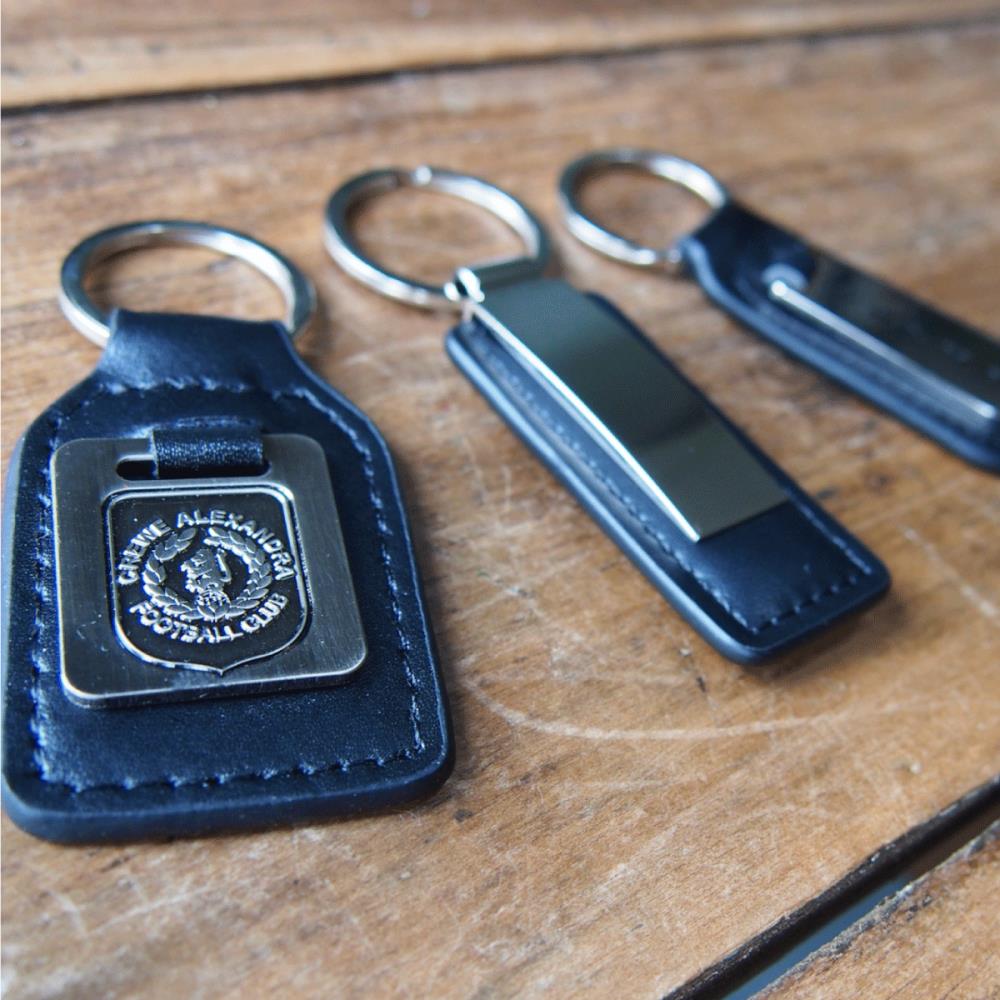 Leather Effect Keyring (Hard Enamel Infill)