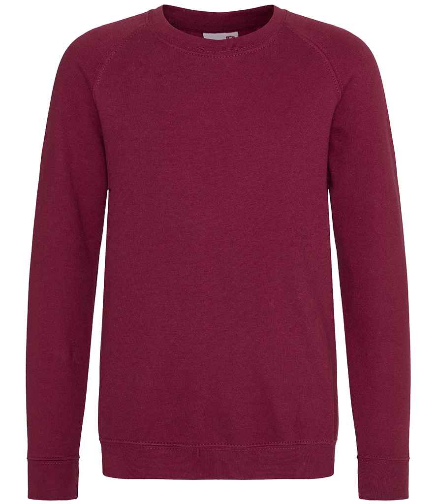 AWDis Academy Kids Raglan Sweatshirt Burgundy
