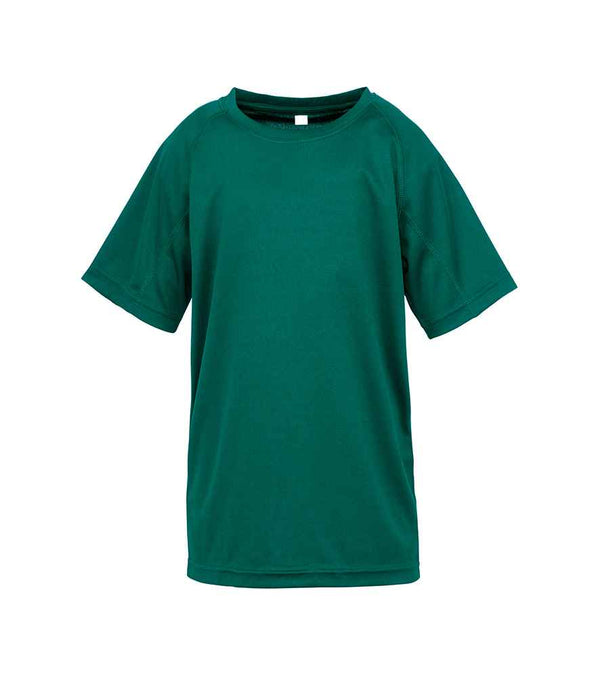 Spiro Kids Impact Performance Aircool T-Shirt Bottle Green