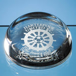 Branded 8.8cm Optical Crystal Flat Top Dome Paperweight