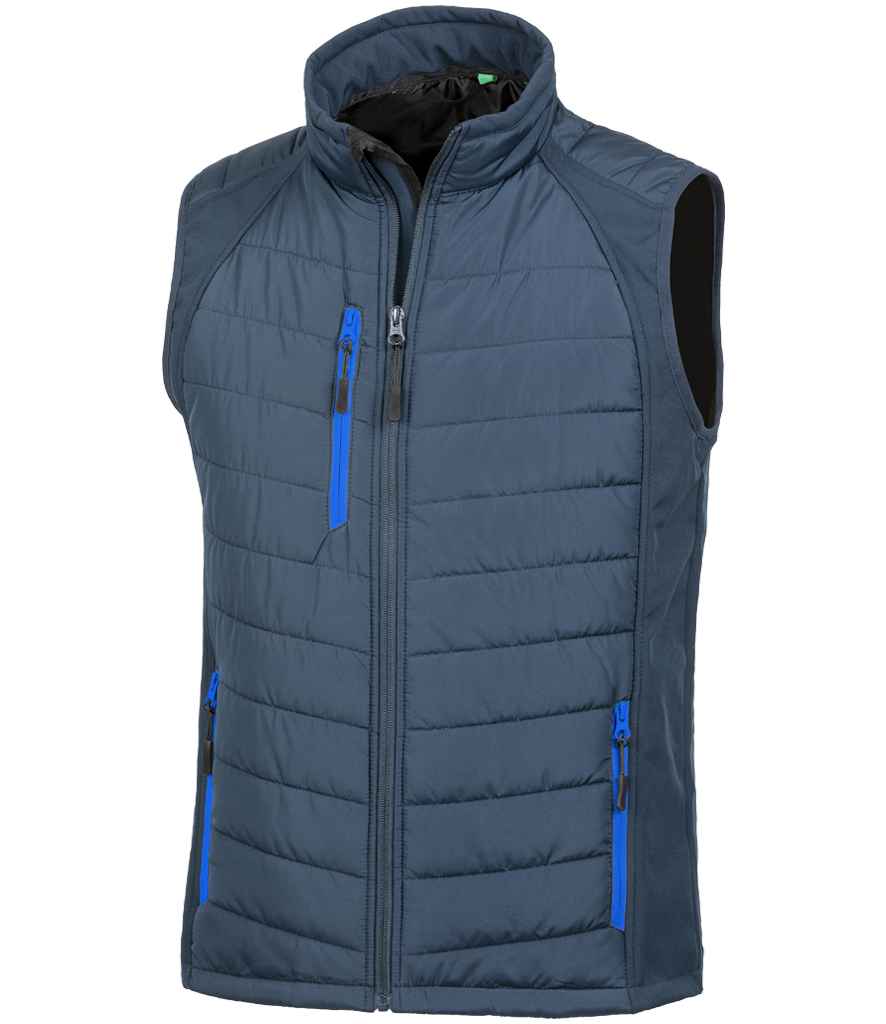 Result Genuine Recycled Compass Padded Gilet Navy/Royal Blue