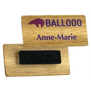 Real Wood Name Badges