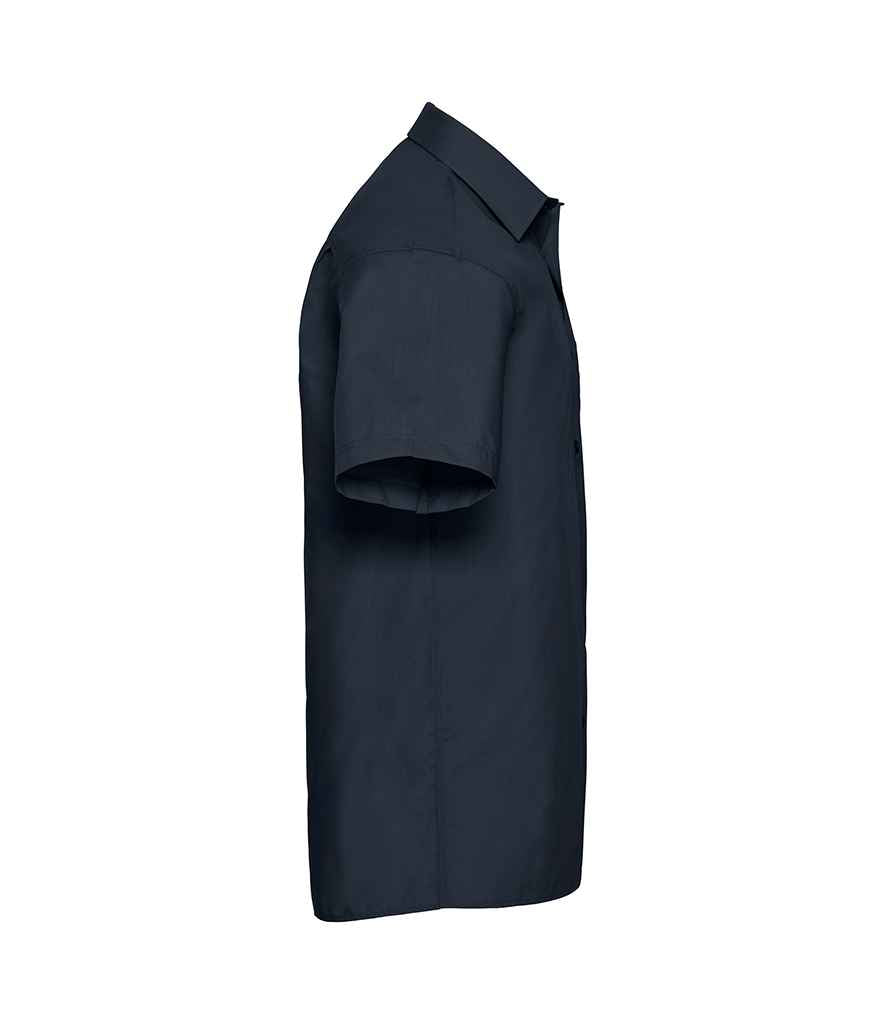 Russell Collection Short Sleeve Easy Care Poplin Shirt French Navy