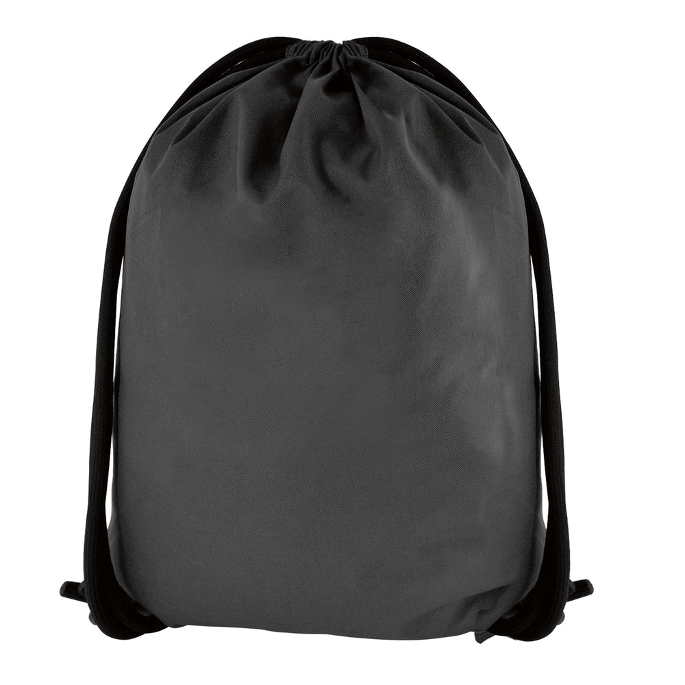 Branded 300D polyester drawstring bag with Thick cord and Side zip pocket