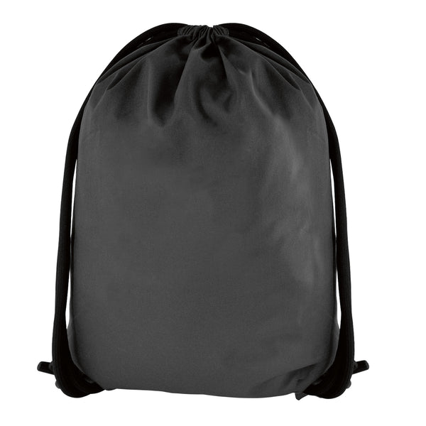 Branded 300D polyester drawstring bag with Thick cord and Side zip pocket