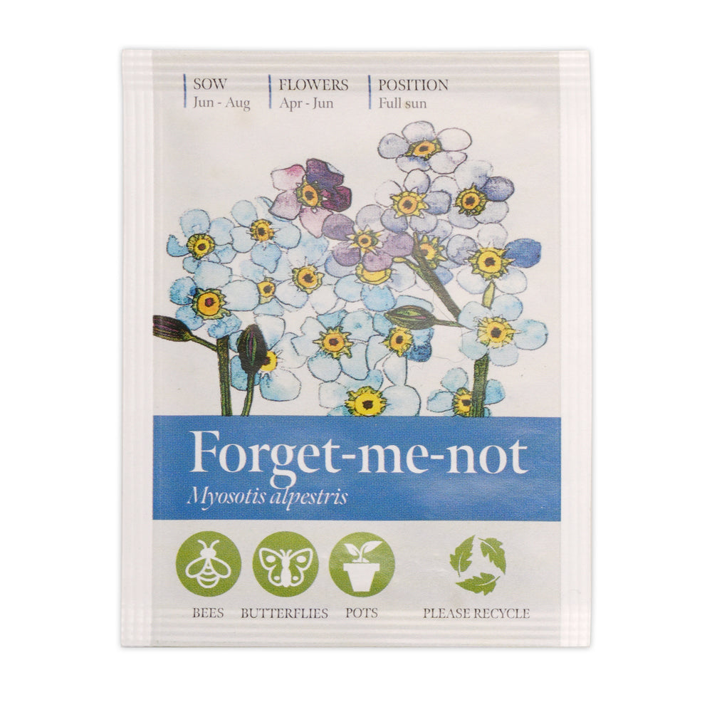 Seed Packet with Sticker to back Forget-me-not