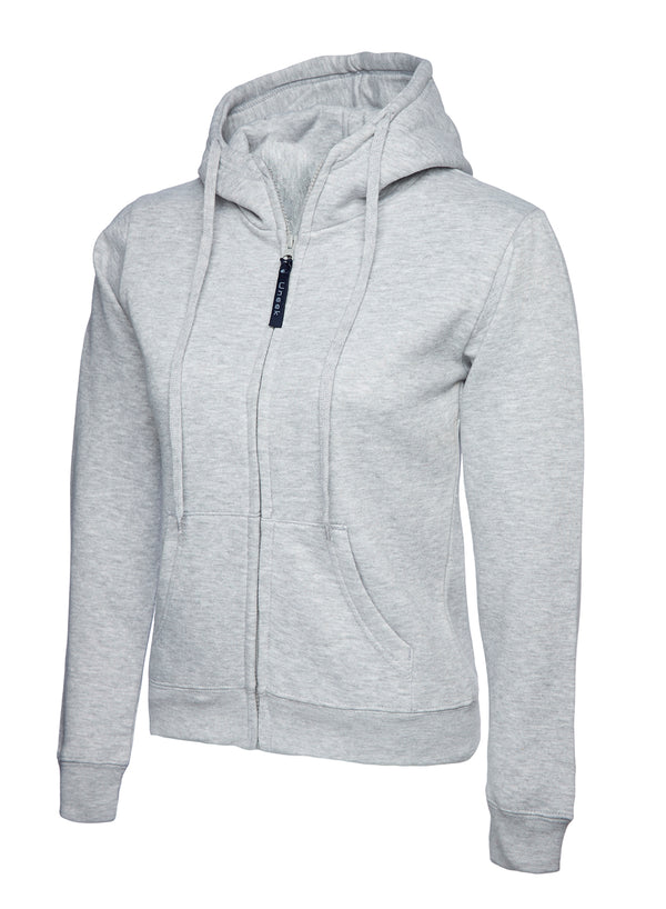 Branded Ladies Classic Full Zip Hooded Sweatshirt