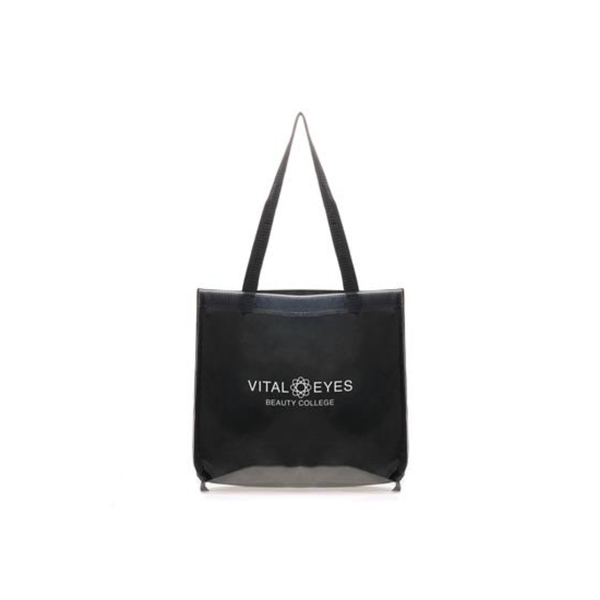 'Transparent Fabric Shopper' BLACK 600D and TPU Tote Bag