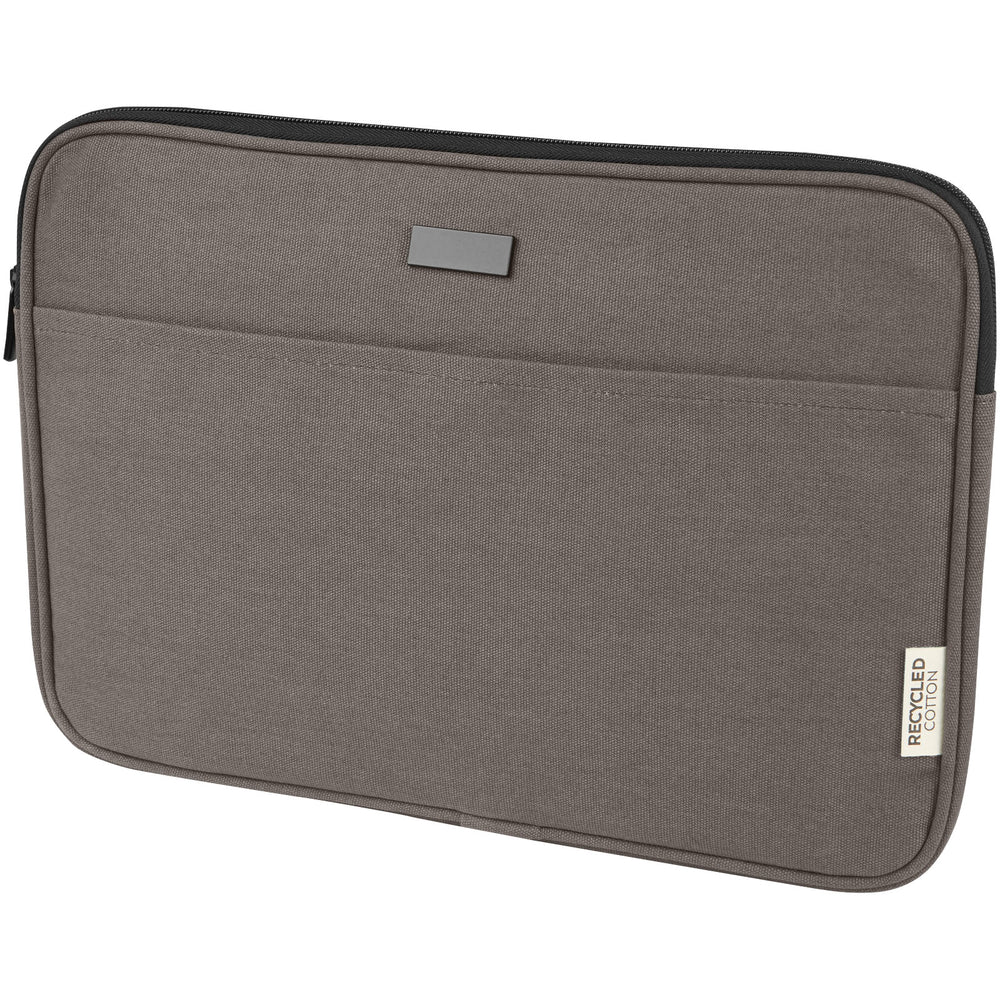 Branded Joey 14" GRS recycled canvas laptop sleeve 2L