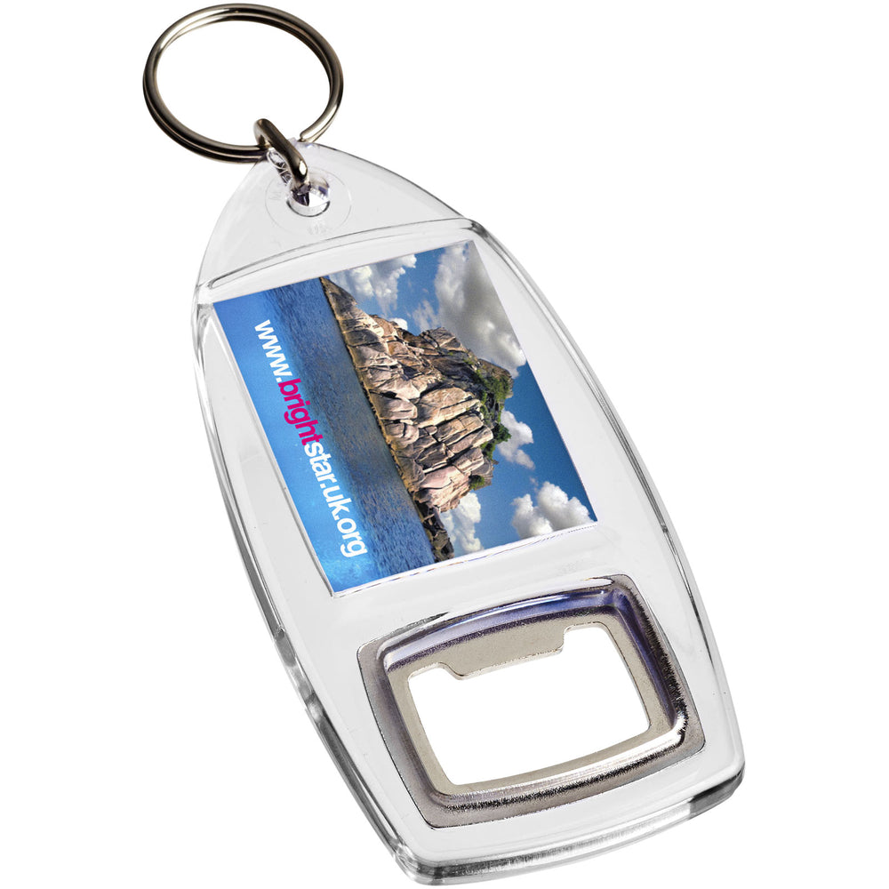 Branded Jibe R1 bottle opener keychain