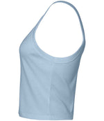 Bella Ladies Micro Rib Spaghetti Strap Tank Top Solid Baby Blue Blend