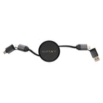 Branded Terra RCS recycled aluminium retractable 6 in 1 cable