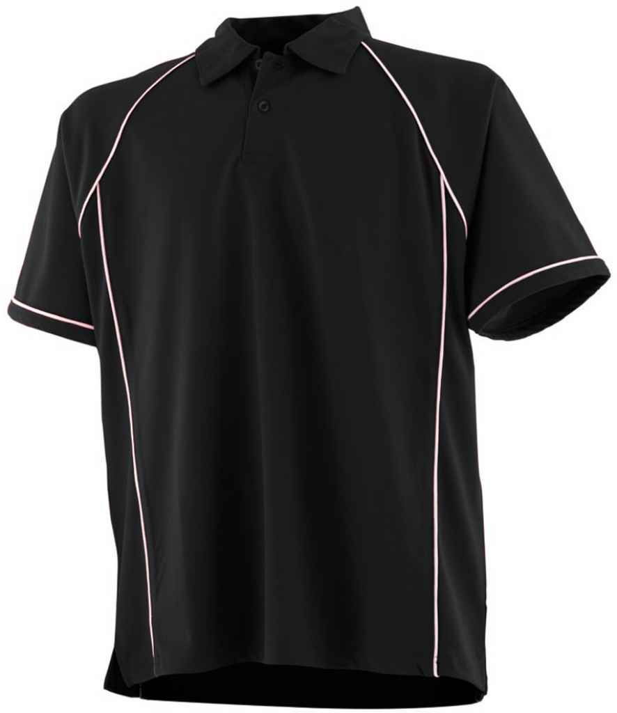 Finden + Hales Performance Piped Polo Shirt Black/White