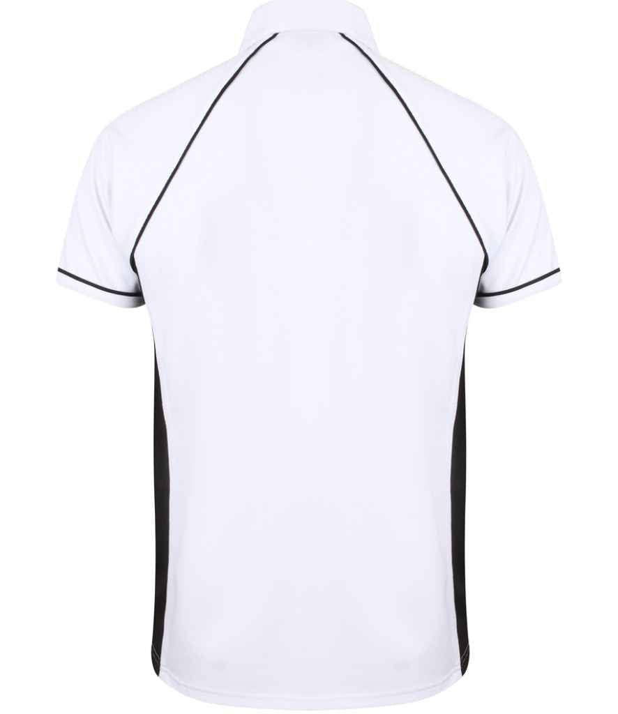 Finden + Hales Performance Piped Polo Shirt White/Black/Black