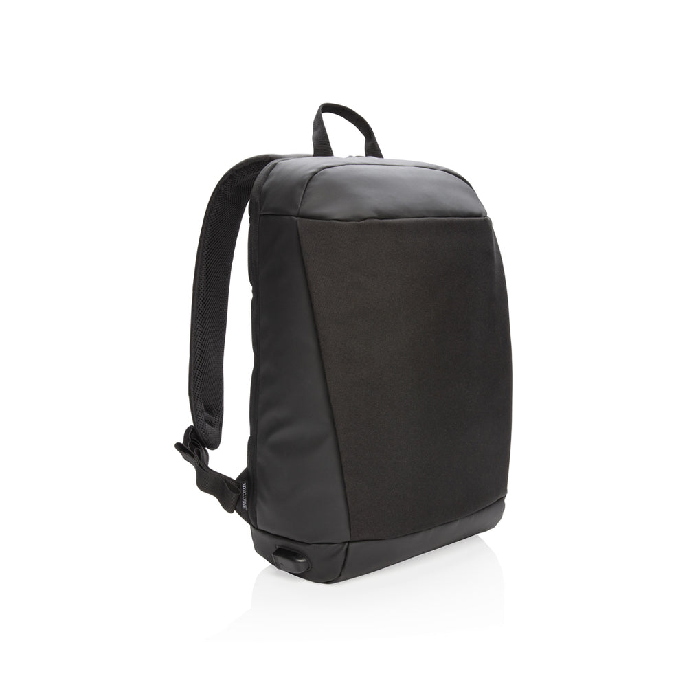 Branded Madrid anti-theft RFID USB laptop backpack PVC free