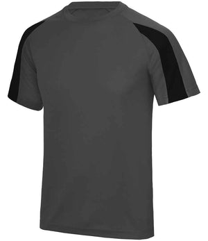 AWDis Cool Contrast Wicking T-Shirt Charcoal/Jet Black