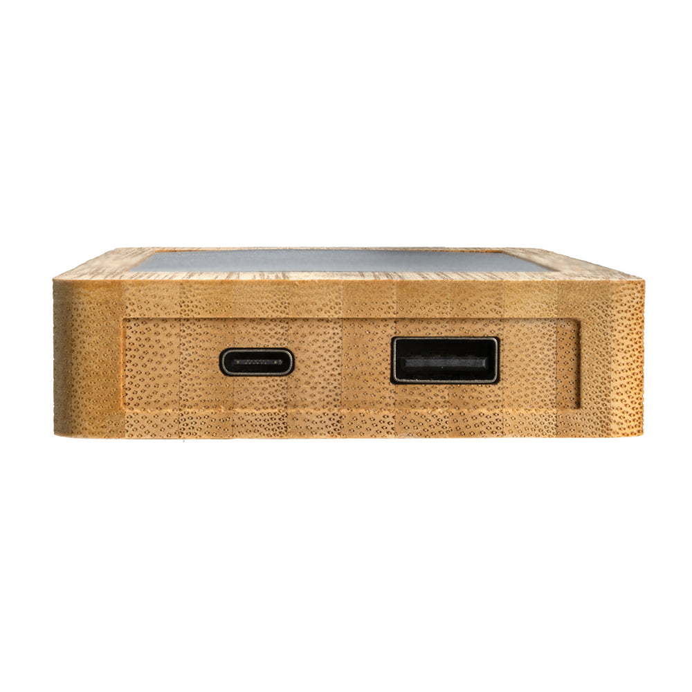 Branded Sunwick 10.000 mAh Bamboo solar powerbank