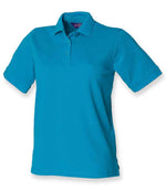 Henbury Ladies Poly/Cotton Piqué Polo Shirt Turquoise Blue