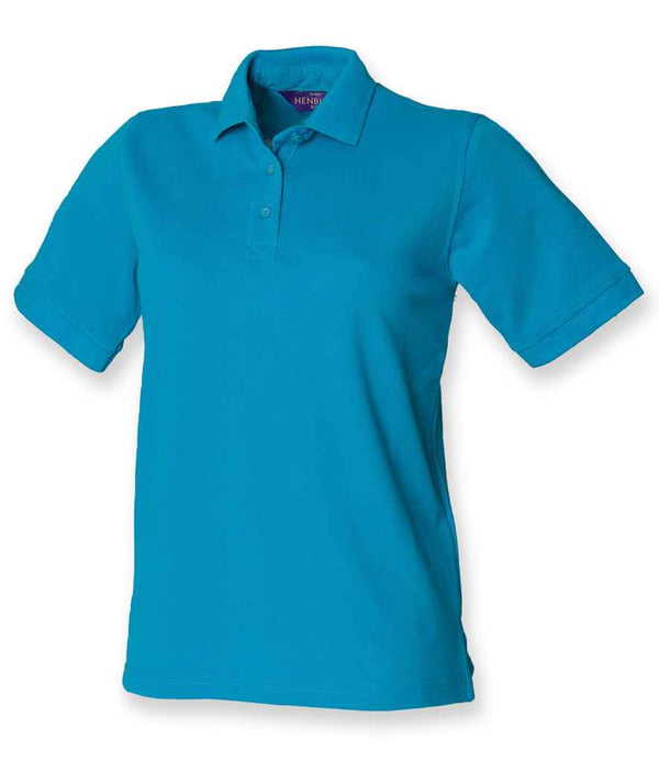 Henbury Ladies Poly/Cotton Piqué Polo Shirt Turquoise Blue