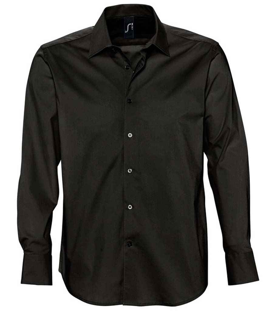 SOL'S Brighton Long Sleeve Fitted Shirt Black