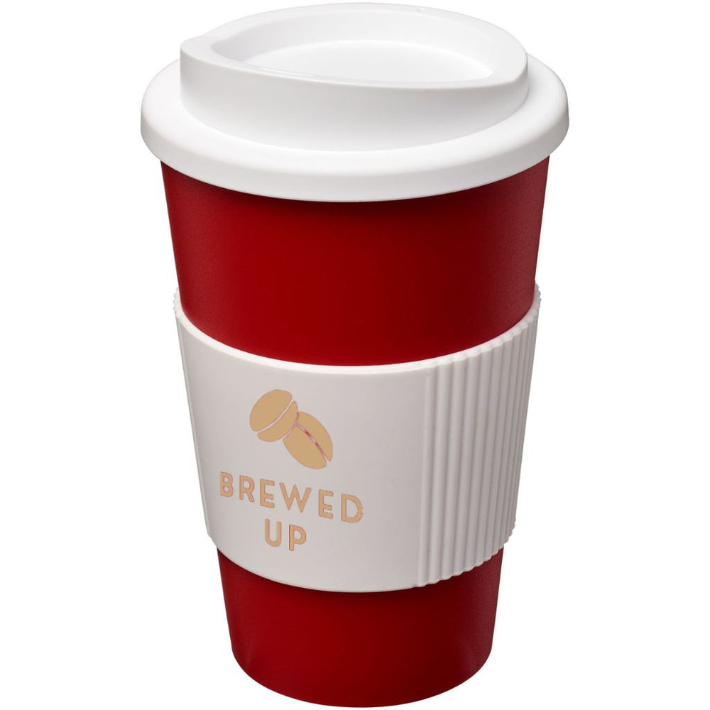 Branded Americano® 350 ml insulated tumbler with grip