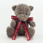 Bow Bear I 15cm Waffle Bear, Grey