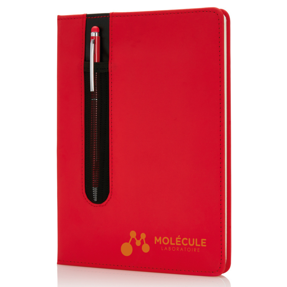 Standard hardcover PU A5 notebook with stylus pen