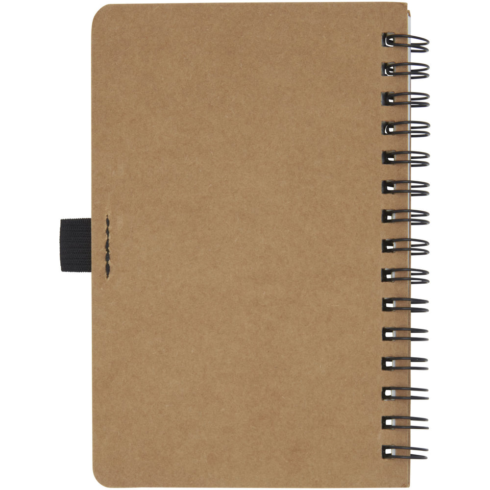 Branded Cobble A6 wire-o recycled cardboard notebook with stone paper