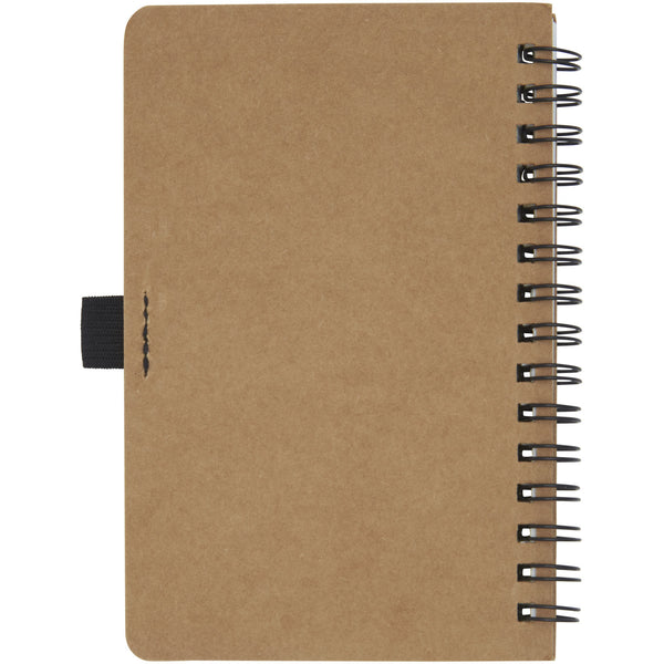 Branded Cobble A6 wire-o recycled cardboard notebook with stone paper