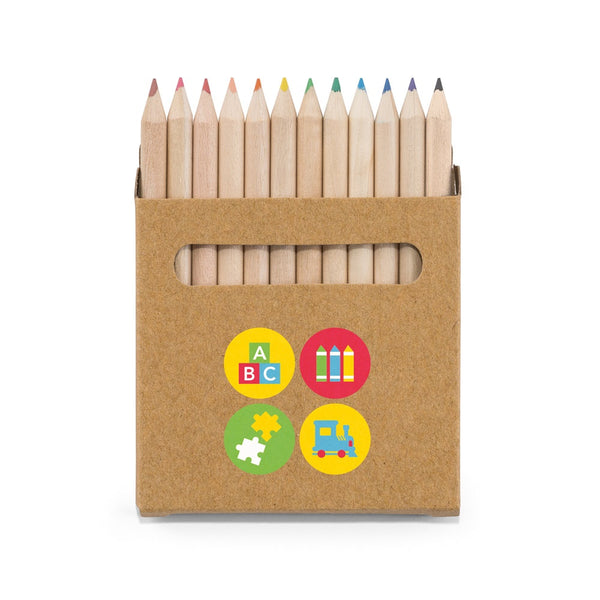 COLOURED. Pencil box with 12 coloured pencils