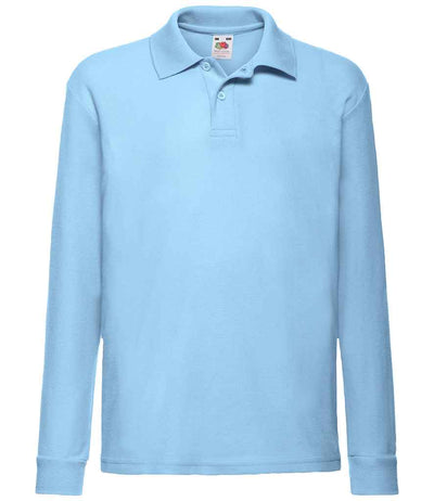 Fruit of the Loom Kids Long Sleeve Poly/Cotton Piqué Polo Shirt