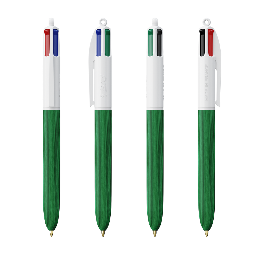 BIC® 4 Colours Wood Style White/Green