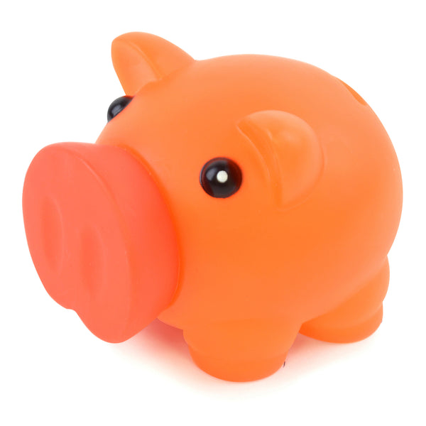 Plastic Piggy Bank With Darkened Rubber Nose